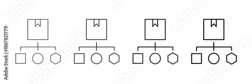 Product Variant Icons Vector Set In Different Stroke Line Style