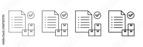 Order Fulfillment Icons Vector Set In Different Stroke Line Style