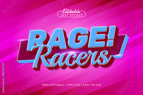 Rage Racers Editable Text Effect – Fast Racing Bold Typography for Logo, Poster, and Title