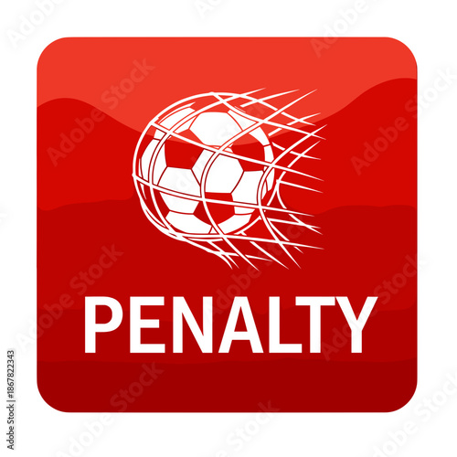 A red square icon with a soccer ball and the word PENALTY in white text