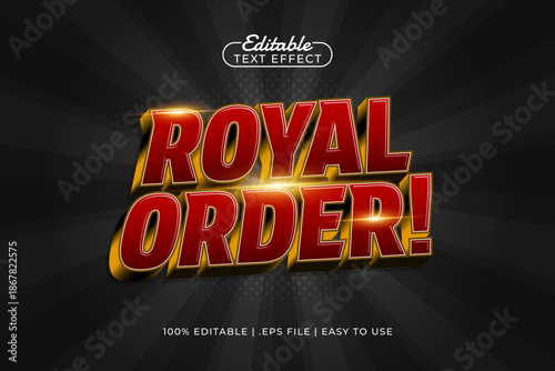 Royal Order Editable Text Effect – Dark Bold Typography for Logo, Game, and Poster