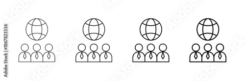 Company Culture Icons Vector Set In Different Stroke Line Style