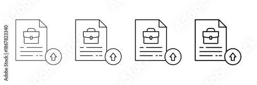 Job Posting Icons Vector Set In Different Stroke Line Style