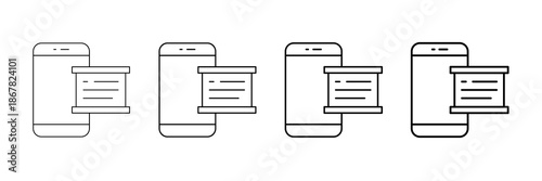 Whiteboard App Icons Vector Set In Different Stroke Line Style