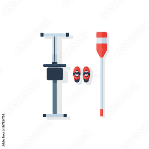 scuba diving equipment set isolated on white.