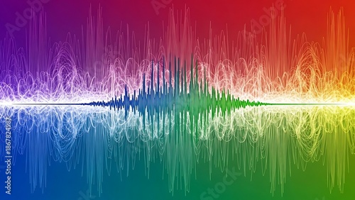 Vibrant colorful sound wave spectrum gradient.