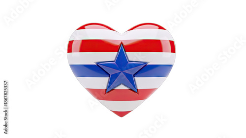 Free Download Heart with American Flag Stripes and Blue Star - GFXLoad
