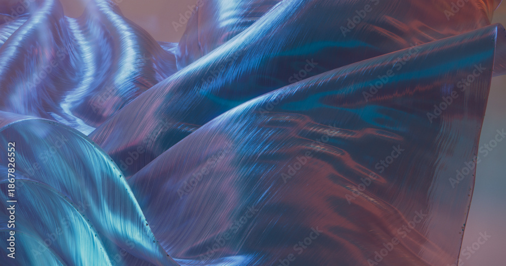 Naklejka premium Abstract Iridescent Waveform 3D Background 03
