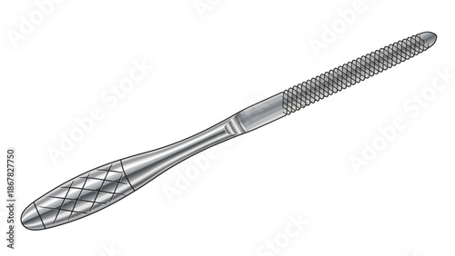 Chainsaw blade with sharp teeth isolated on white background