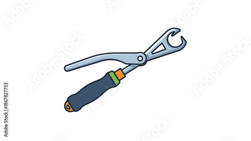 Illustration of a classic hand saw with a wooden handle.
