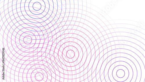 Tableau sur toile Abstract Circular Ripple Pattern Background in Pink and Blue