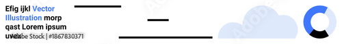 Cloud computing, data transmission, minimalistic tech, digital connection, abstract graphic design, communication systems. Stylized cloud and lines motion and data. Cloud computing and data