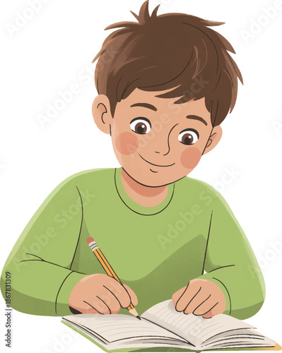 boy reading a book