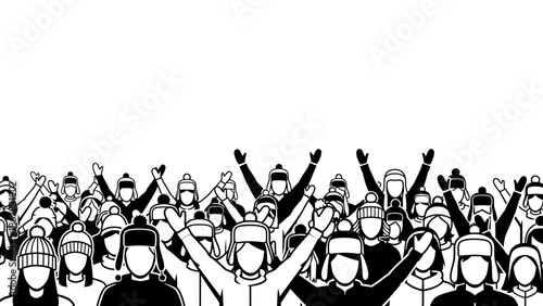 Protesters wearing masks and helmets.