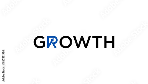 grow with letter R logo. grow arrow business invest design template element
