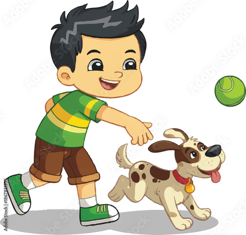 boy and dog