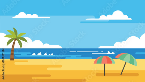 Summer Beach Paradise Sun, Sand, Sea, and Sky for Relaxation and Vacation Fun