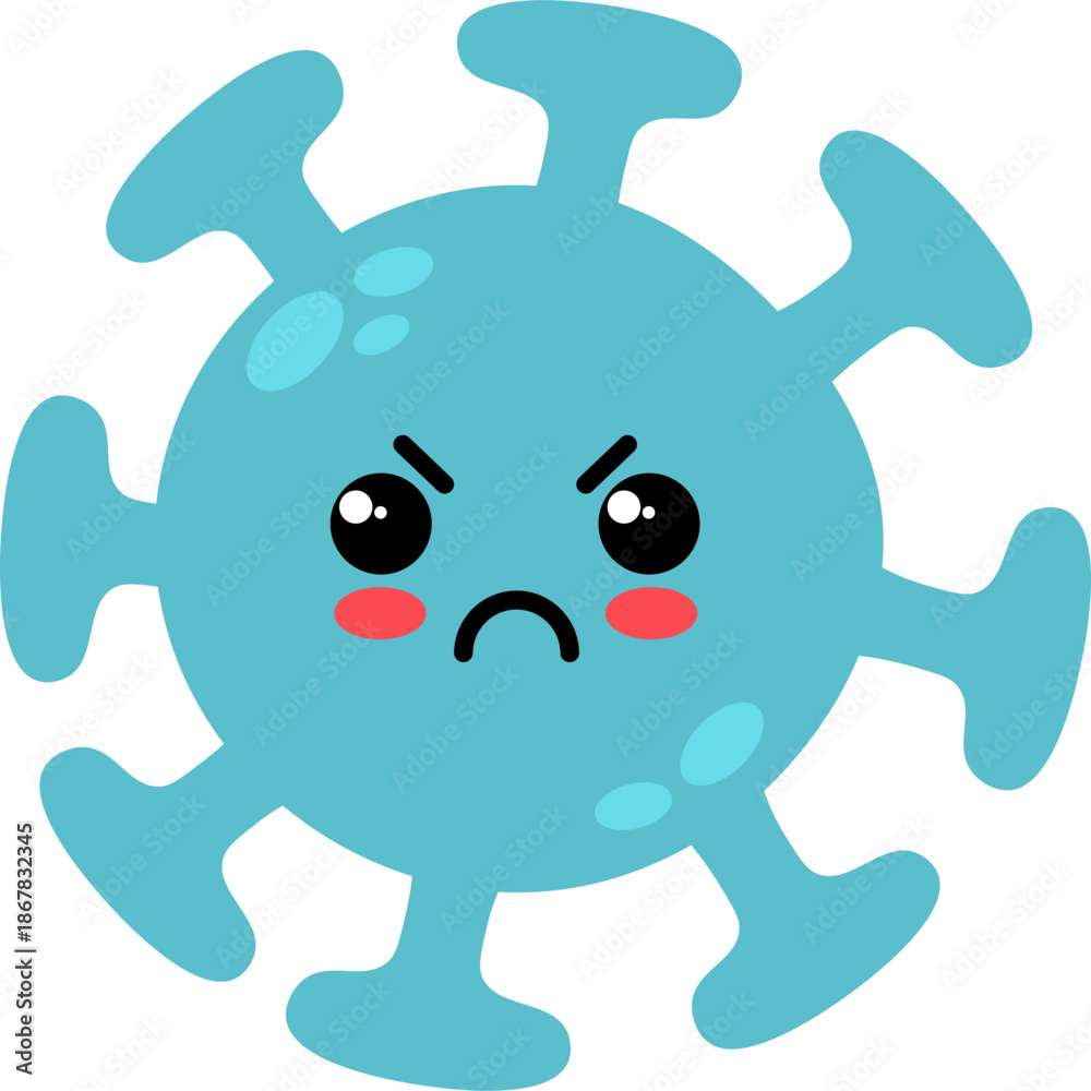 Obraz premium Cute Cartoon Virus Character