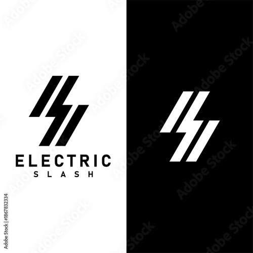 Electric Slash logo design vector art