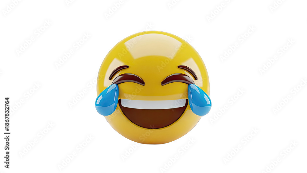 Fototapeta premium Face with Tears of Joy Emoji