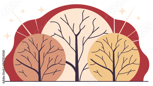 Fractal Branches in Sapphire to Citrine Gradients - AI-generated illustration