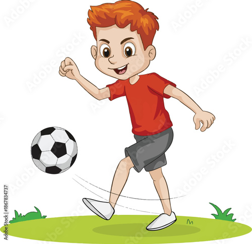 boy playing soccer