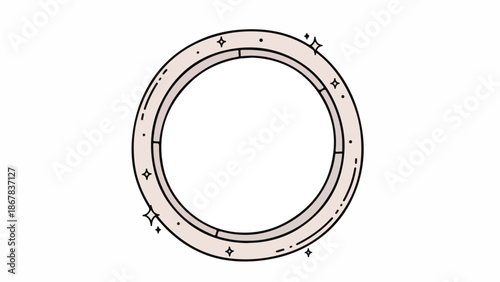 Technical drawing of a circular object with detailed measurements and markings on a plain white background.