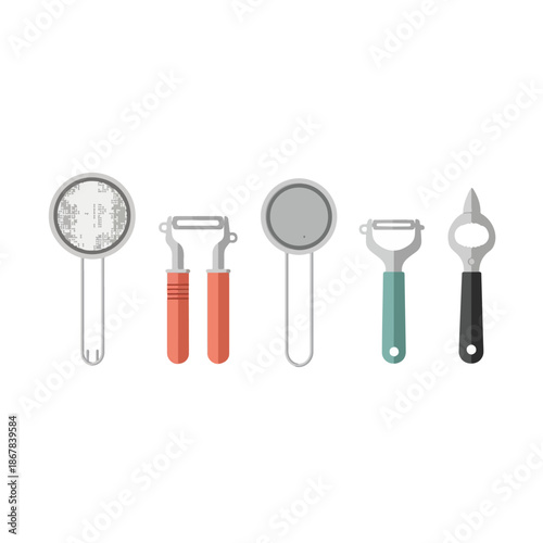 Kitchen Utensils Set with Peelers and Gadgets.