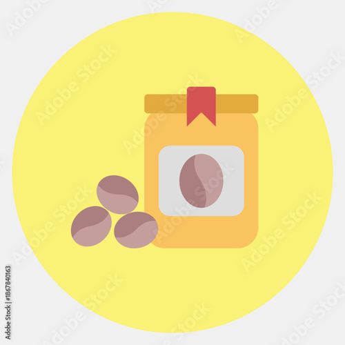 Icon coffee bag. Coffee shop elements. Icon in color mate style.