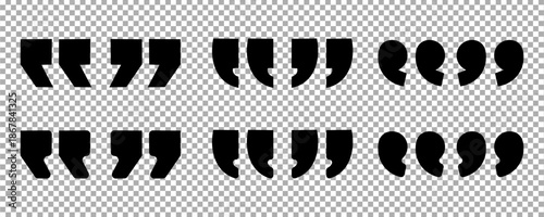 Set of quote mark, quotes icon vector sign design. Deep black quote icon set.