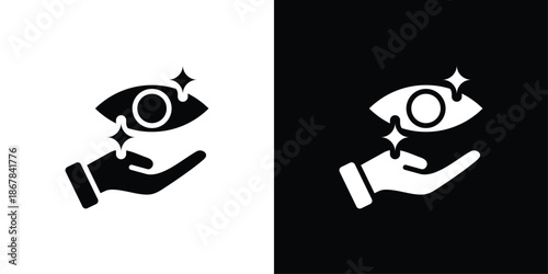 Eye Care Icon Set Black And White