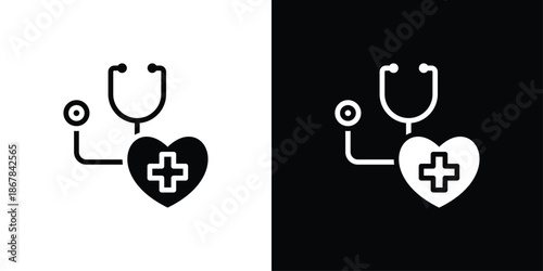 Nursing Care Icon Set Black And White