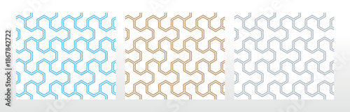 Set of abstract geometric patterns. Seamless vector backgrounds. Colored ornaments Graphic modern patterns Simple lattice graphic design