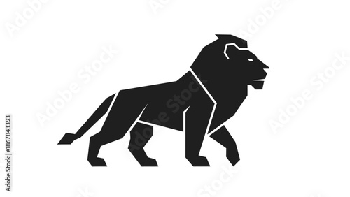 Black Lion Silhouette Graphic Illustration.