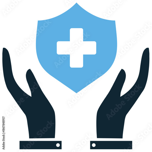 Health protection icon vector for safety shields. Ideal for immune system defense, insurance coverage, medical security, and guarding against illness.