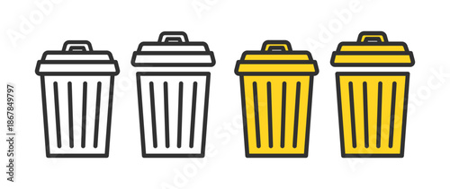 ゴミ箱、ダストボックスのイメージイラスト。Illustration of a trash can or dustbin.