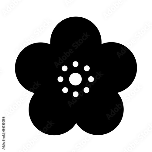シンプルな花のアイコン_桜_梅_ベクターイラスト

