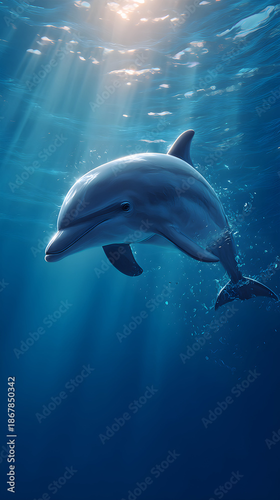 Naklejka premium dolphin in the water