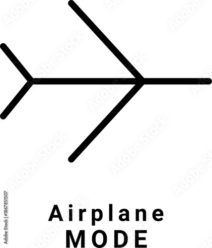 Airplane mode icon symbol on white background