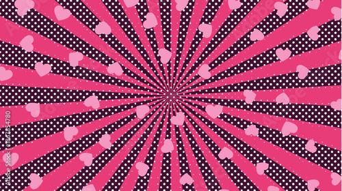 太陽　ハート　バレンタイン　スクリーントーン　背景