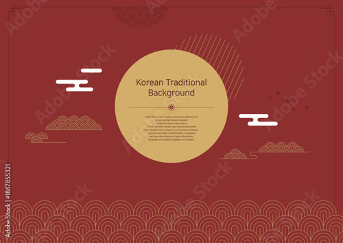 Illustration of a traditional Korean pattern background.