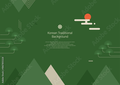 Illustration of a traditional Korean pattern background.
