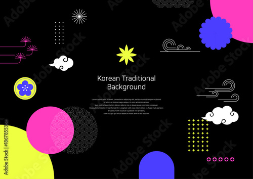 Illustration of a traditional Korean pattern background.