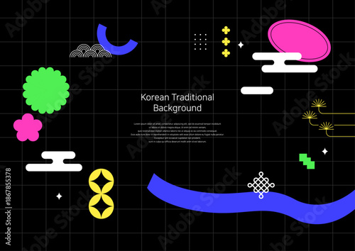 Illustration of a traditional Korean pattern background.
