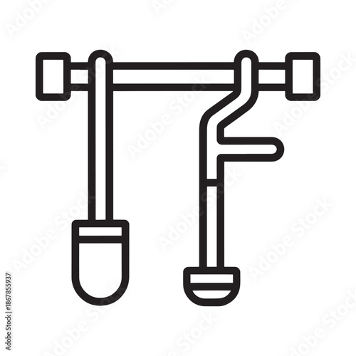 Simple black and white line drawing of a manual water well