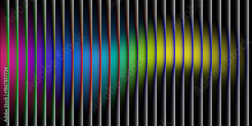 Narrow black-white vertical lines. Symmetric geometric ornament. Striped seamless pattern, abstract wallpaper. Digital paper for textile print, page fill. Vector