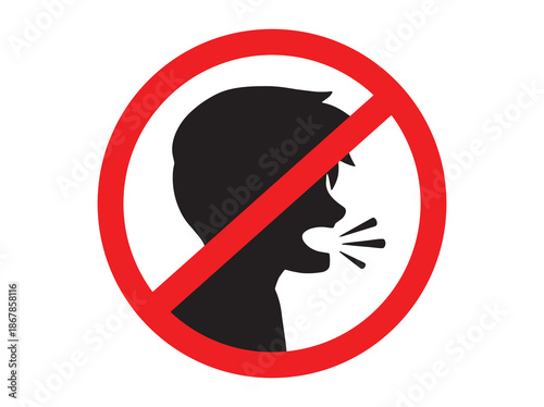 Hand drawn Do Not Make Loud Noise Sign Illustration
