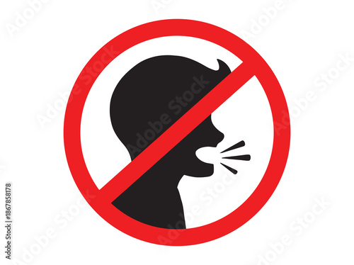 Hand drawn Do Not Make Loud Noise Sign Illustration
