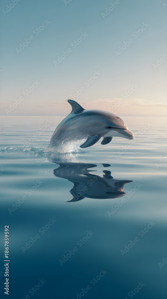 Naklejka premium dolphin jumping in water