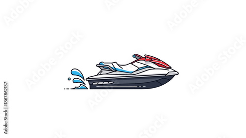 Modern Personal Watercraft for Recreational Activities on Water, Featuring Sleek Design and Speed